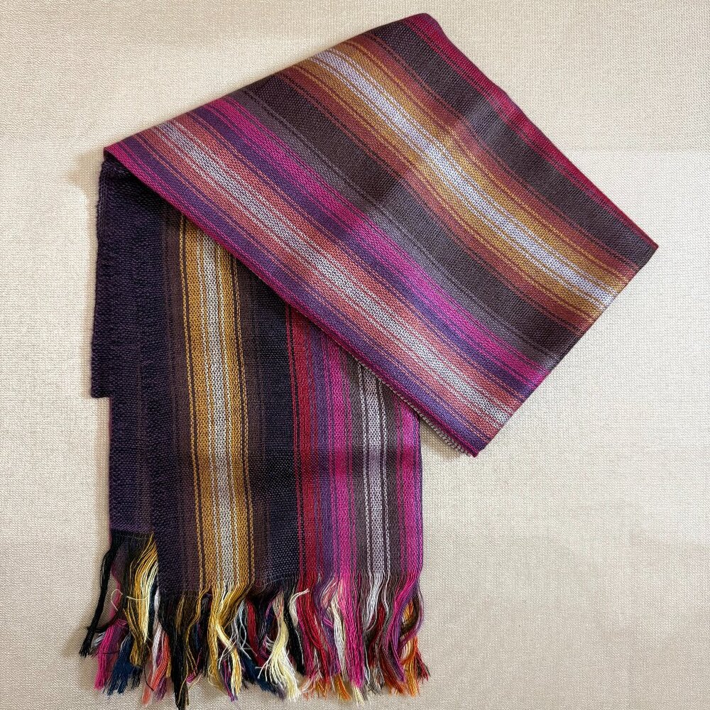 Pink Brown And White Scarf From South America